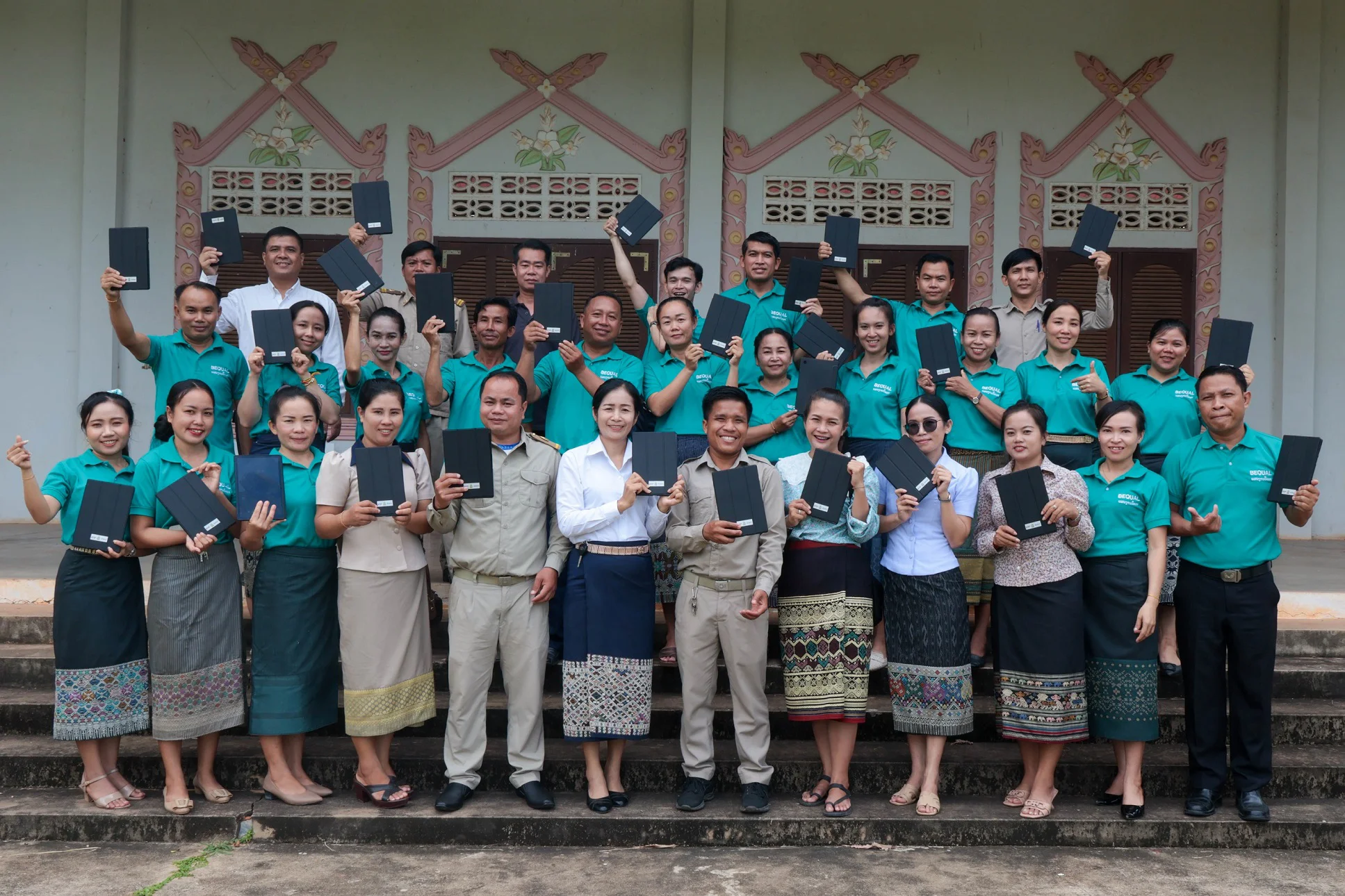 IPS Team in Savannakhet TTC as the first team to received the tablets for IPS work