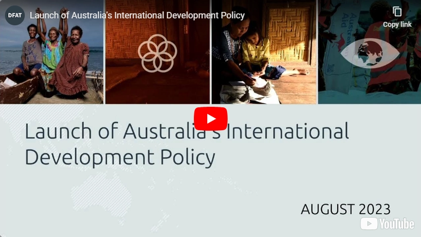 DFAT: Launch of Australia's International Development Policy - Penny Wong
